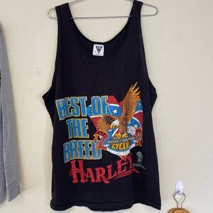 Vintage Harley Davidson Graphic Tank Top Black L